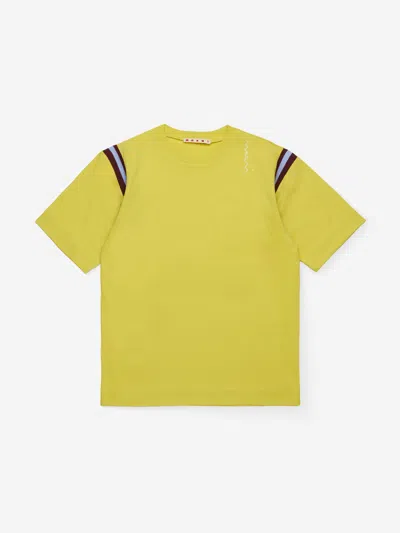 Marni Kids Logo T-shirt In Yellow