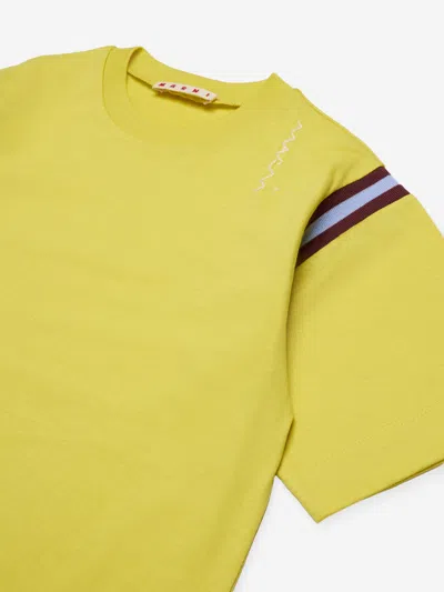 Marni Kids Logo T-shirt In Yellow