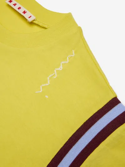 Marni Kids Logo T-shirt In Yellow
