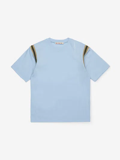 Marni Kids Logo T-shirt In Blue