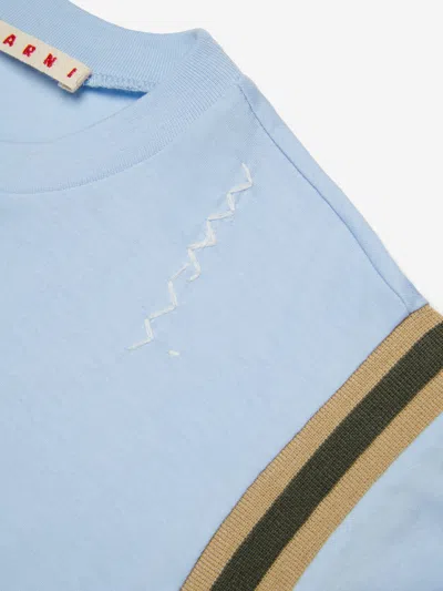 Marni Kids Logo T-shirt In Blue