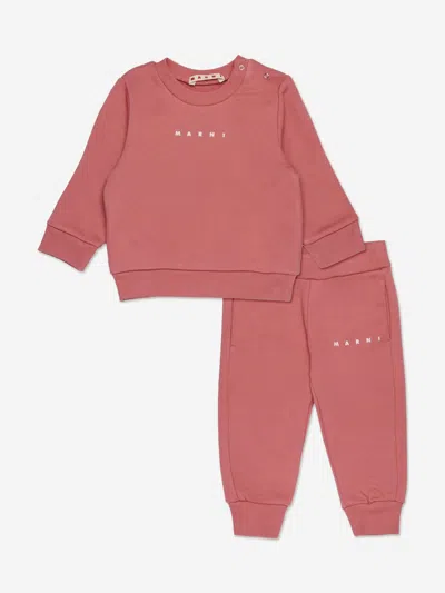 Marni Baby Girls Logo Tracksuit In Pink