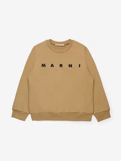 Marni Kids Logo Sweatshirt In Brown