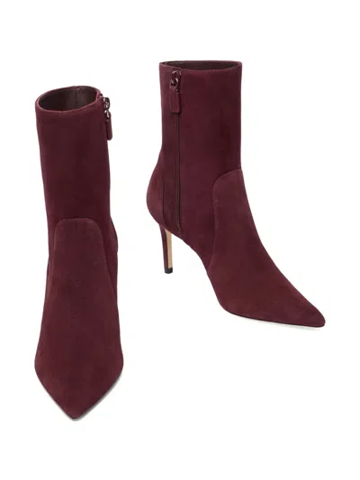 Stuart Weitzman 75mm Stuart Power Pointed-toe Boots In Red
