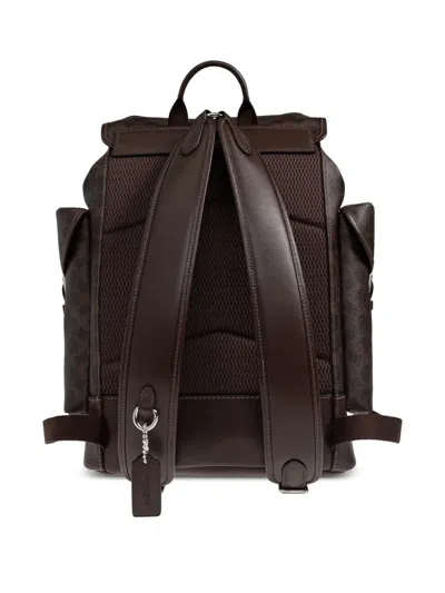 Coach Hitch Backpack In Signature Canvas In Brown