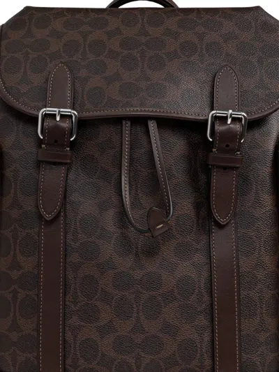 Coach Hitch Backpack In Signature Canvas In Brown