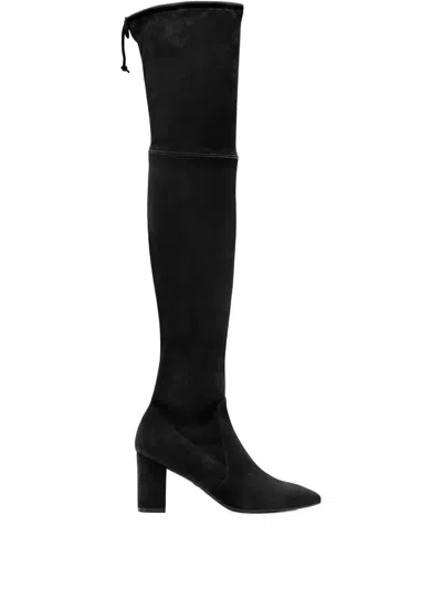 Stuart Weitzman 75mm Lesley Tie-back Over-the-knee Boots In Black