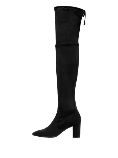 Stuart Weitzman 75mm Lesley Tie-back Over-the-knee Boots In Black