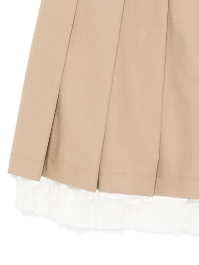 Gimaguas Layered Pleated Mini Skirt In Neutral