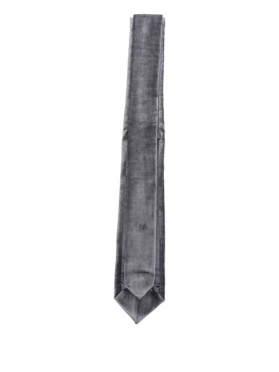 Forte Forte Velvet Texture Ties In Standard Width In Gray