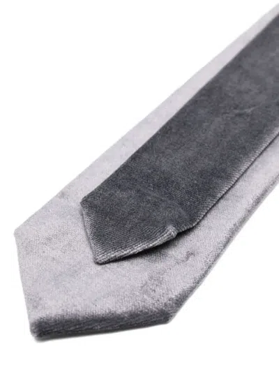 Forte Forte Velvet Texture Ties In Standard Width In Gray