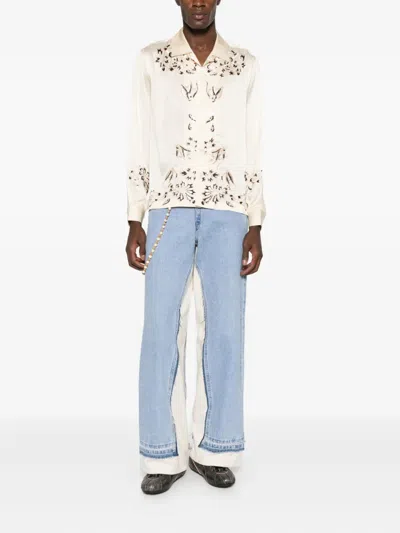 Bode Phantasm Silk Shirt In Neutral