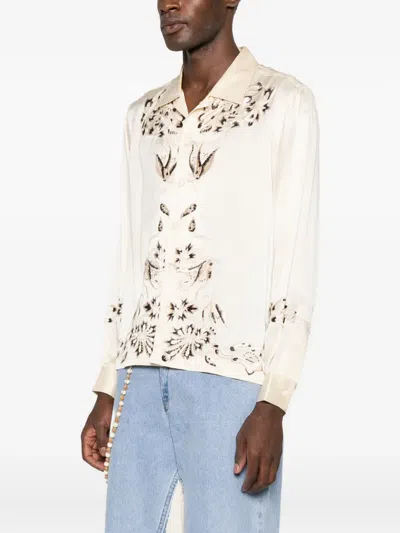 Bode Phantasm Silk Shirt In Neutral