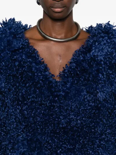 Rotate Birger Christensen Faux-fur Belted Jacket In Blue