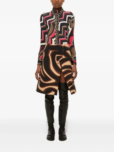 Pucci Printed Mini Skirt In Black