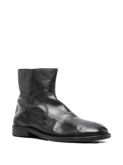 Moma Leather Ankle Boots In Black
