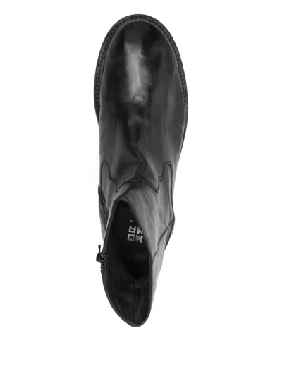 Moma Leather Ankle Boots In Black