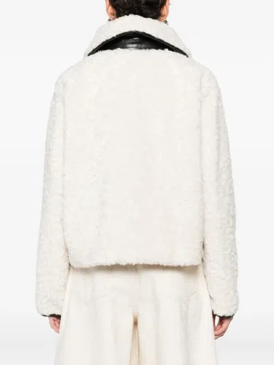 Dkny Logo-patch Zip-up Jacket In White