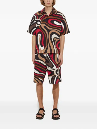 Pucci Marmo-print Shorts In Multi