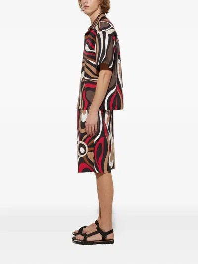 Pucci Marmo-print Shorts In Multi