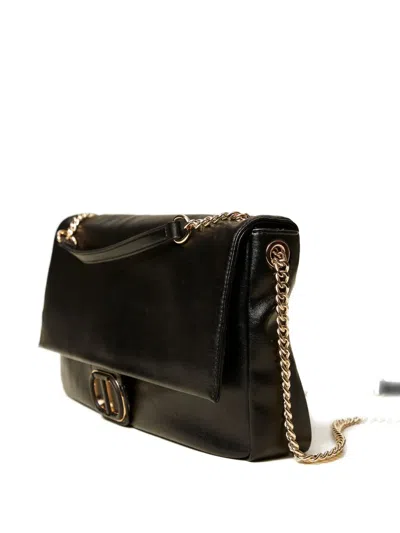 Twinset Structured Black Minimalist Bag With Timeless Appeal In Black