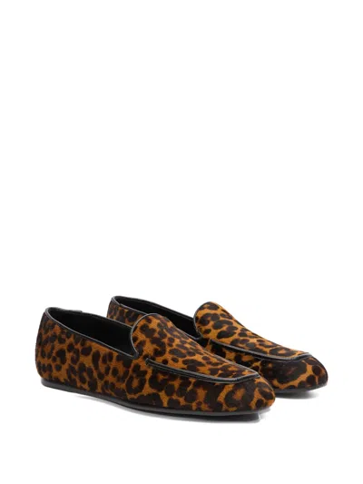 Stuart Weitzman Lee Almond-toe Leopard Loafer In Burgundy