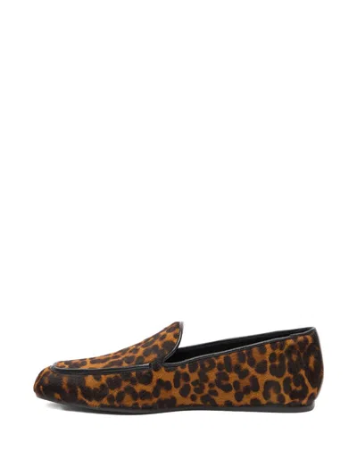 Stuart Weitzman Lee Almond-toe Leopard Loafer In Burgundy