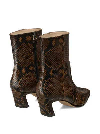 Stuart Weitzman 50mm Stassi Snakeskin-effect Boots In Brown