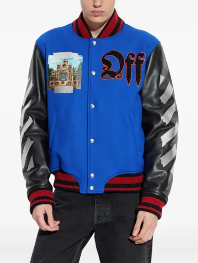 Off-white Embroidery-logo Bomber Jacket In Multi