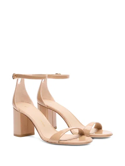 Stuart Weitzman 75mm Nudist Ii Block-heel Sandal In Brown