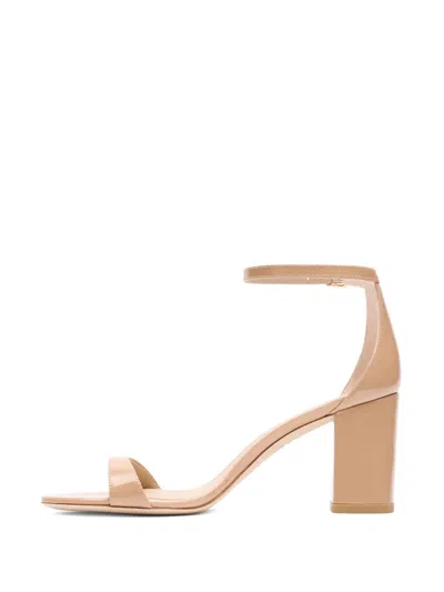 Stuart Weitzman 75mm Nudist Ii Block-heel Sandal In Brown