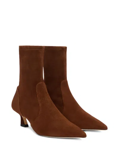 Stuart Weitzman Mara 50 Kitten Heel Bootie In Brown