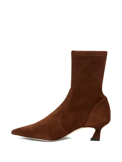 Stuart Weitzman Mara 50 Kitten Heel Bootie In Brown