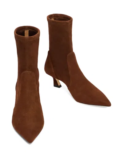 Stuart Weitzman Mara 50 Kitten Heel Bootie In Brown