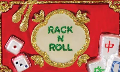 Old World Christmas Rack 'n Roll Mahjong Glass Ornament In Multi