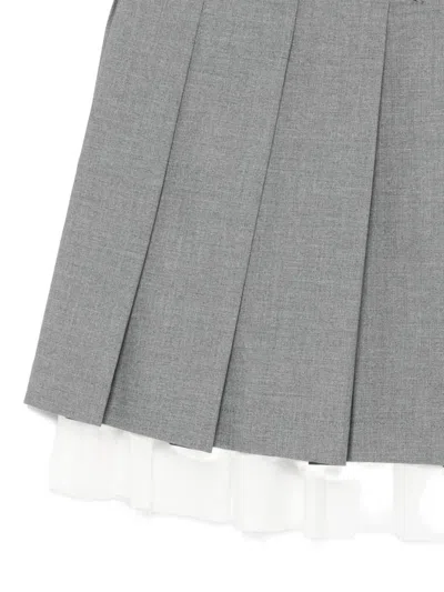 Gimaguas Layered Pleated Mini Skirt In Gray