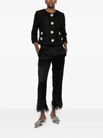 Costarellos Macie Cropped Tweed Jacket In Black