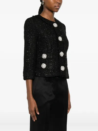 Costarellos Macie Cropped Tweed Jacket In Black