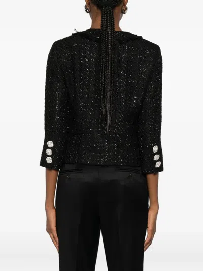 Costarellos Macie Cropped Tweed Jacket In Black