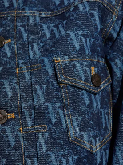 Vivienne Westwood Long-sleeved Denim Jacket In Blue