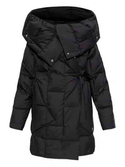 Add Matte Finish Short Quilted Jacket With Adjustable Features In Black