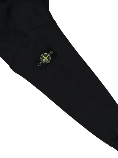 Stone Island Compass-badge Crew-neck Sweatshirt In Black