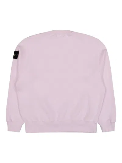 Stone Island Heavy Fleece Crewneck Sweatshirt In Pink