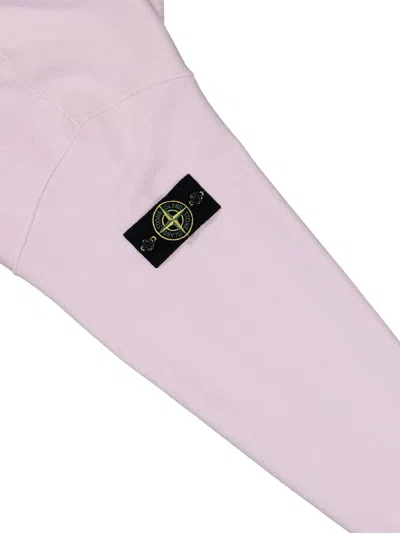 Stone Island Heavy Fleece Crewneck Sweatshirt In Pink