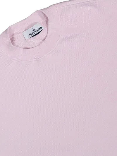 Stone Island Heavy Fleece Crewneck Sweatshirt In Pink