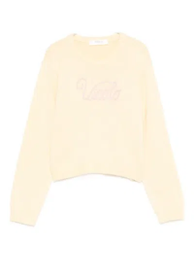 Vicolo Logo-detail Crew-neck Sweater In Pink