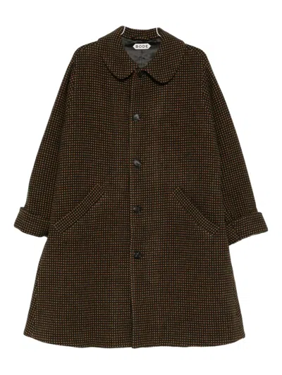 Bode Hedgerow Buttoned Coat In Brown