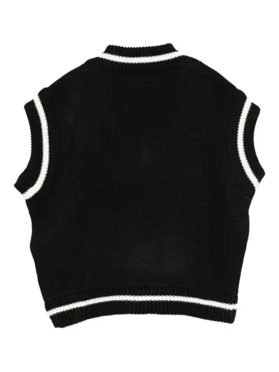 Vicolo V-neck Embellished Vest In Black