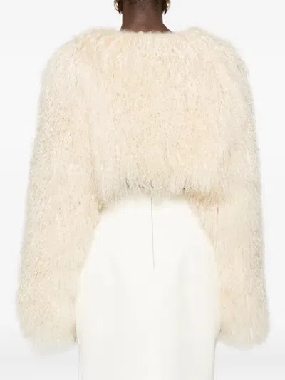 Ducie Becca Shearling Jacket In Gold