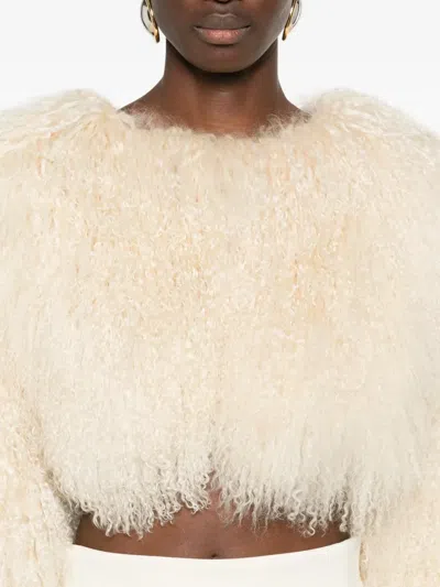 Ducie Becca Shearling Jacket In Gold